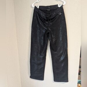 bebe Bbsp Black Snakeskin Print Pants 30 Pull On Cozy Y2k Office Elevated Basic